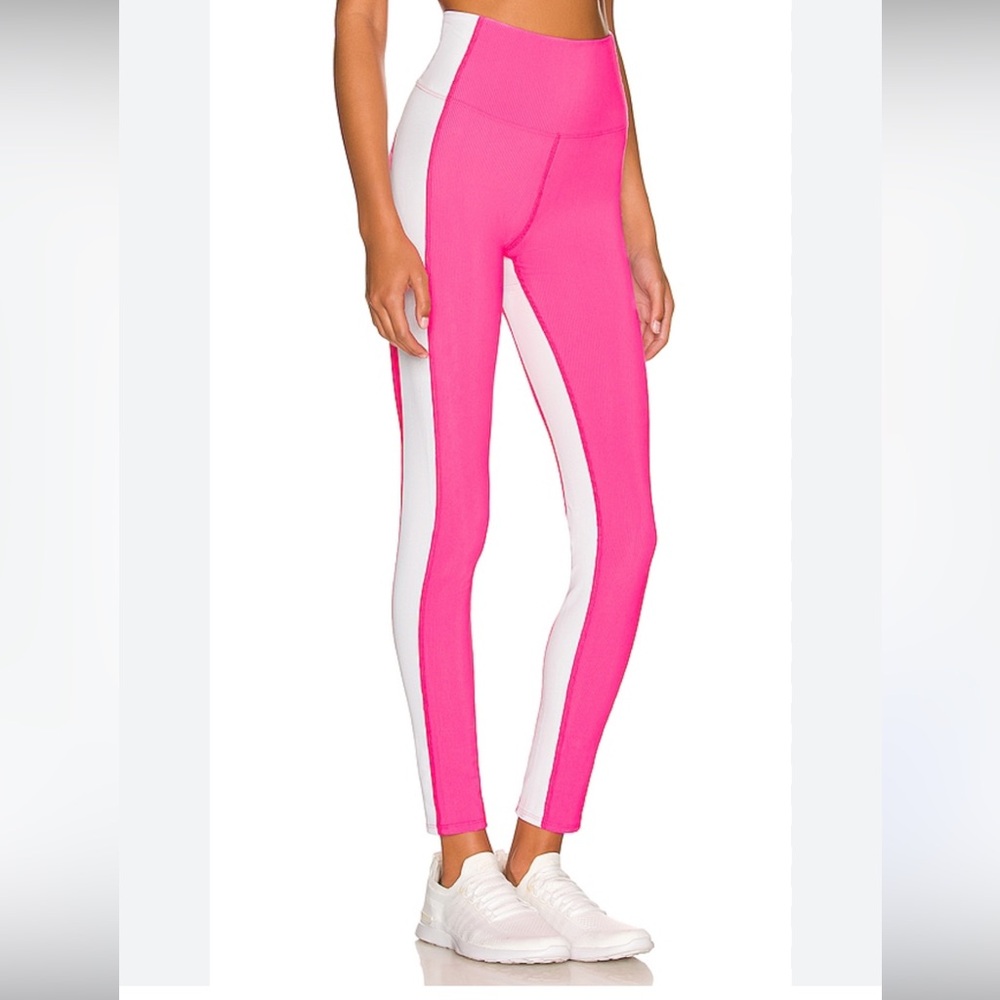 Beach Riot Pink & White Colorblock Leggings
